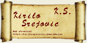 Kirilo Srejović vizit kartica